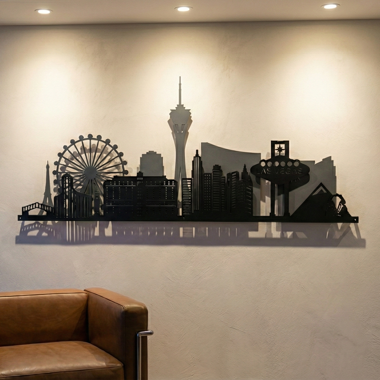 Metal Wall Art Las Vegas City Skyline Home Decor
