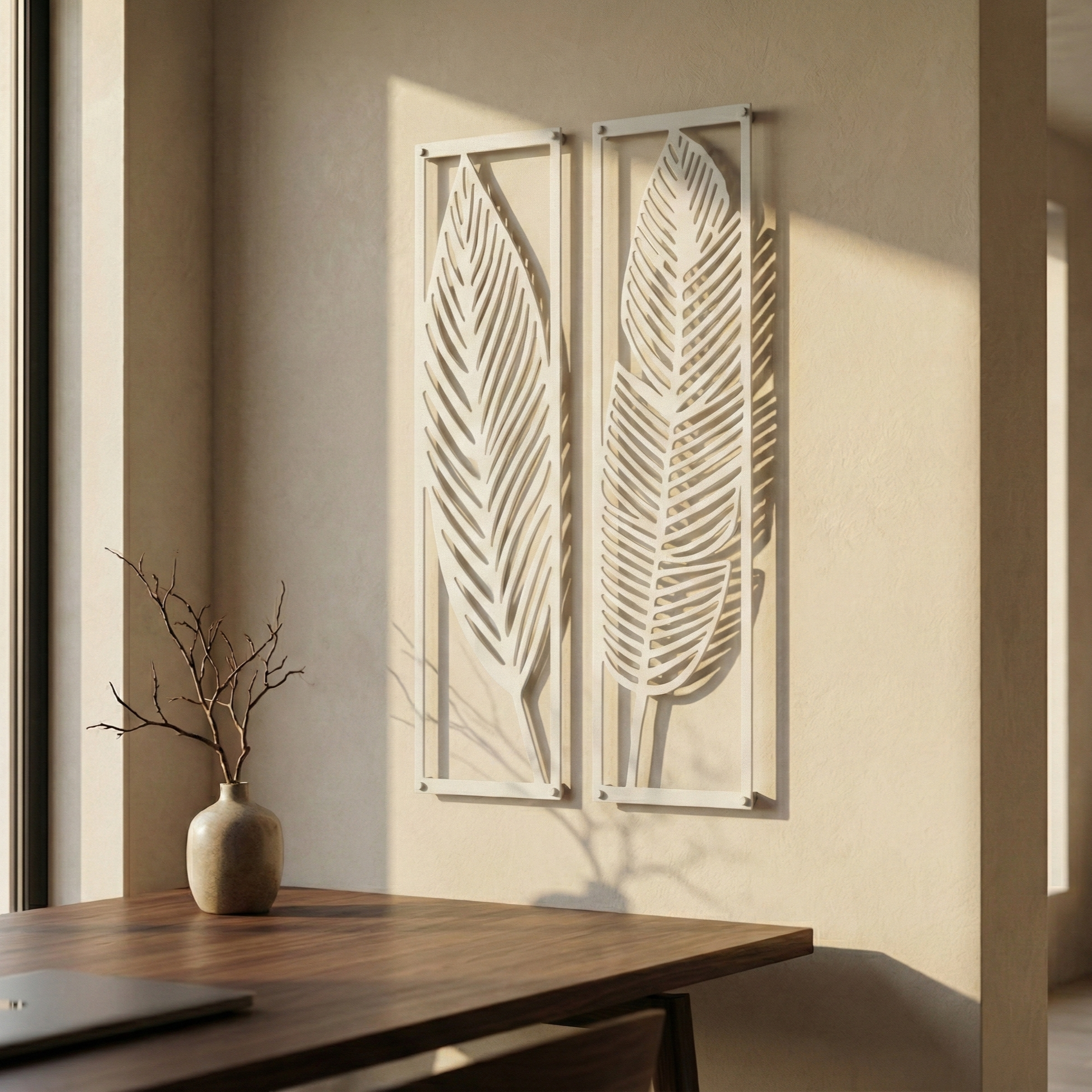 Metal Wall Art Leaf Set Home Decor