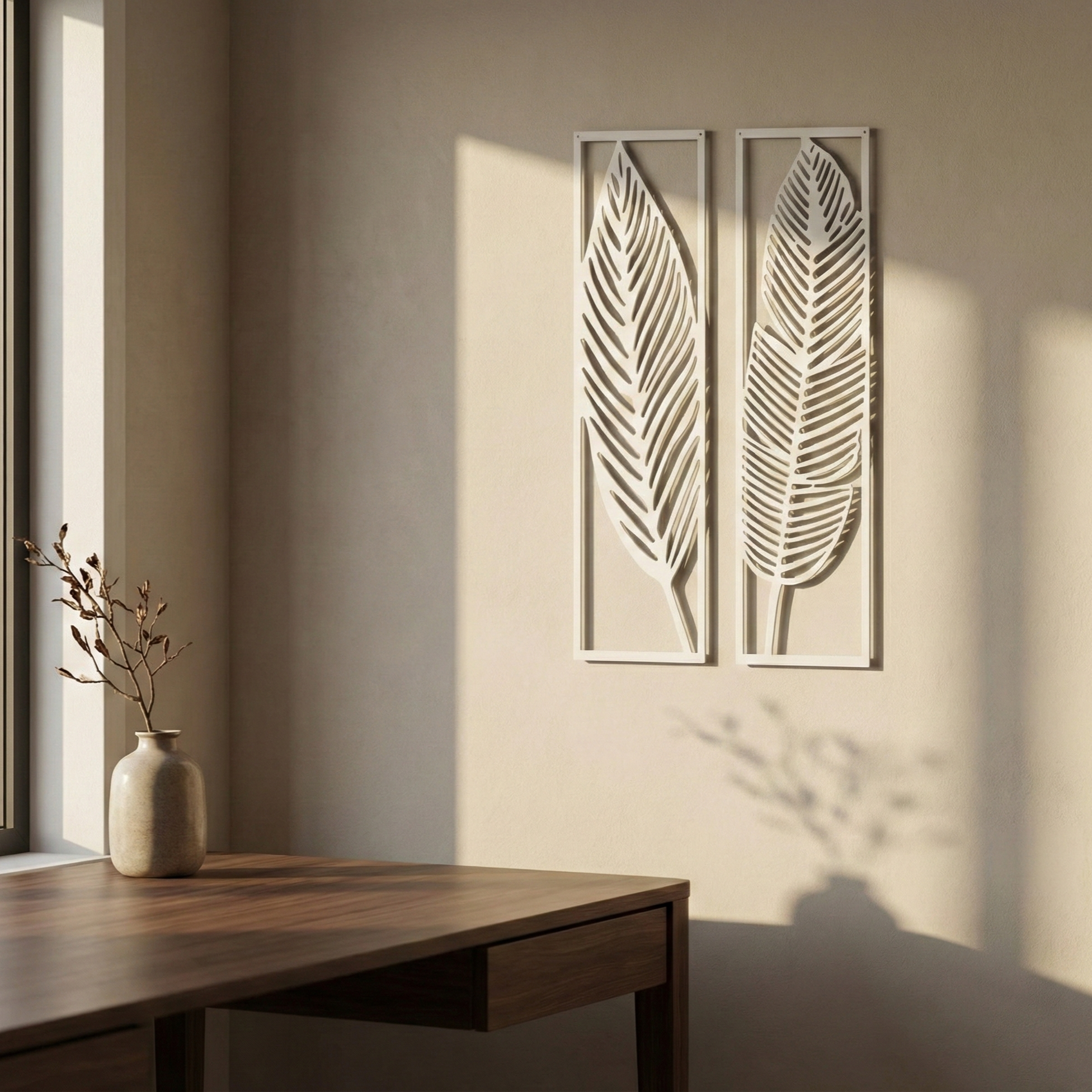 Metal Wall Art Leaf Set Home Decor