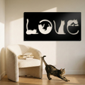 Metal Wall Art Love Cat Home Decor