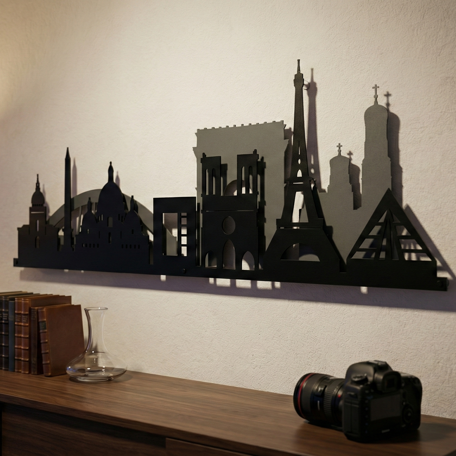 Metal Wall Art Paris City Skyline Home Decor
