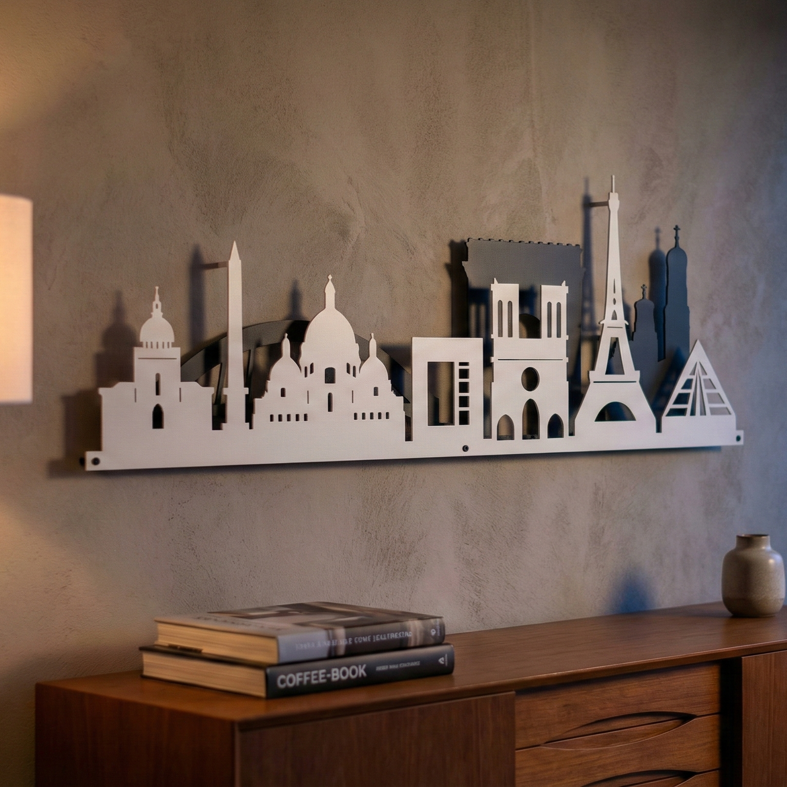 Metal Wall Art Paris City Skyline Home Decor