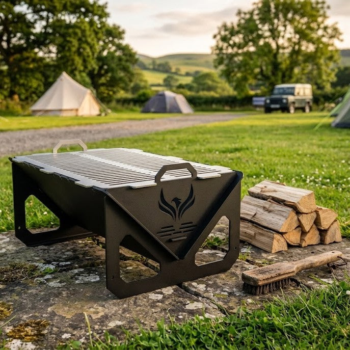 Phoenix Flat Pack BBQ Portable Metal Camping Grill