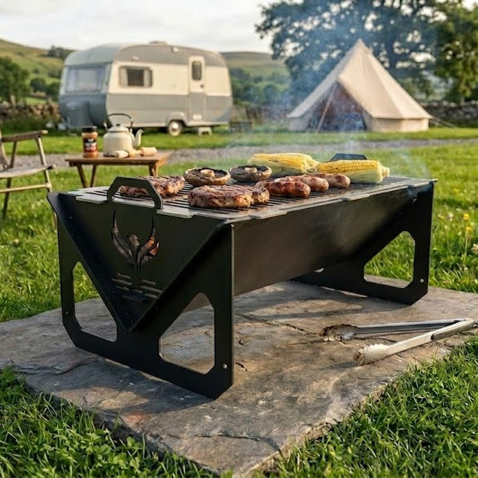 Phoenix Flat Pack BBQ Portable Metal Camping Grill