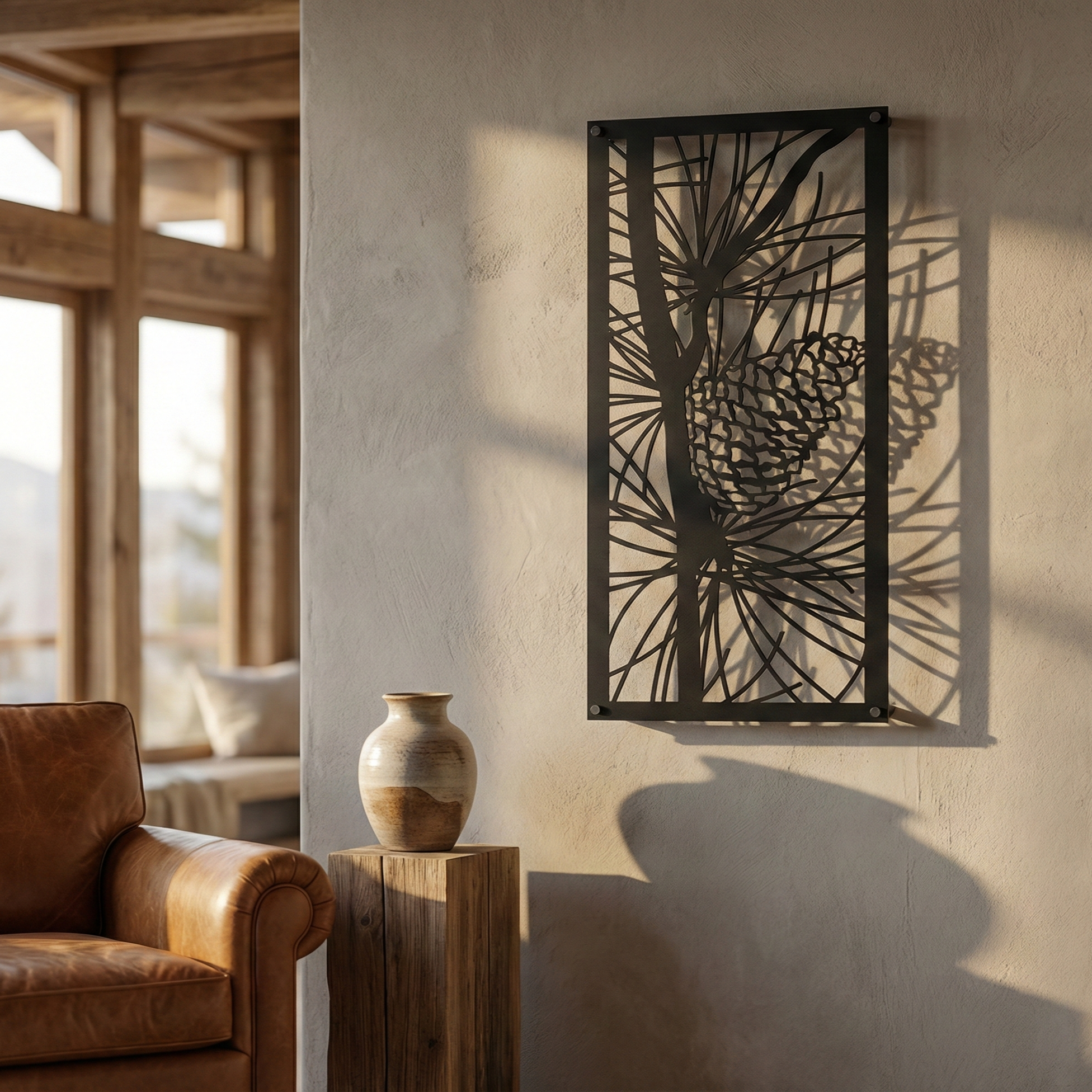 Metal Wall Art Pine Cone Home Decor