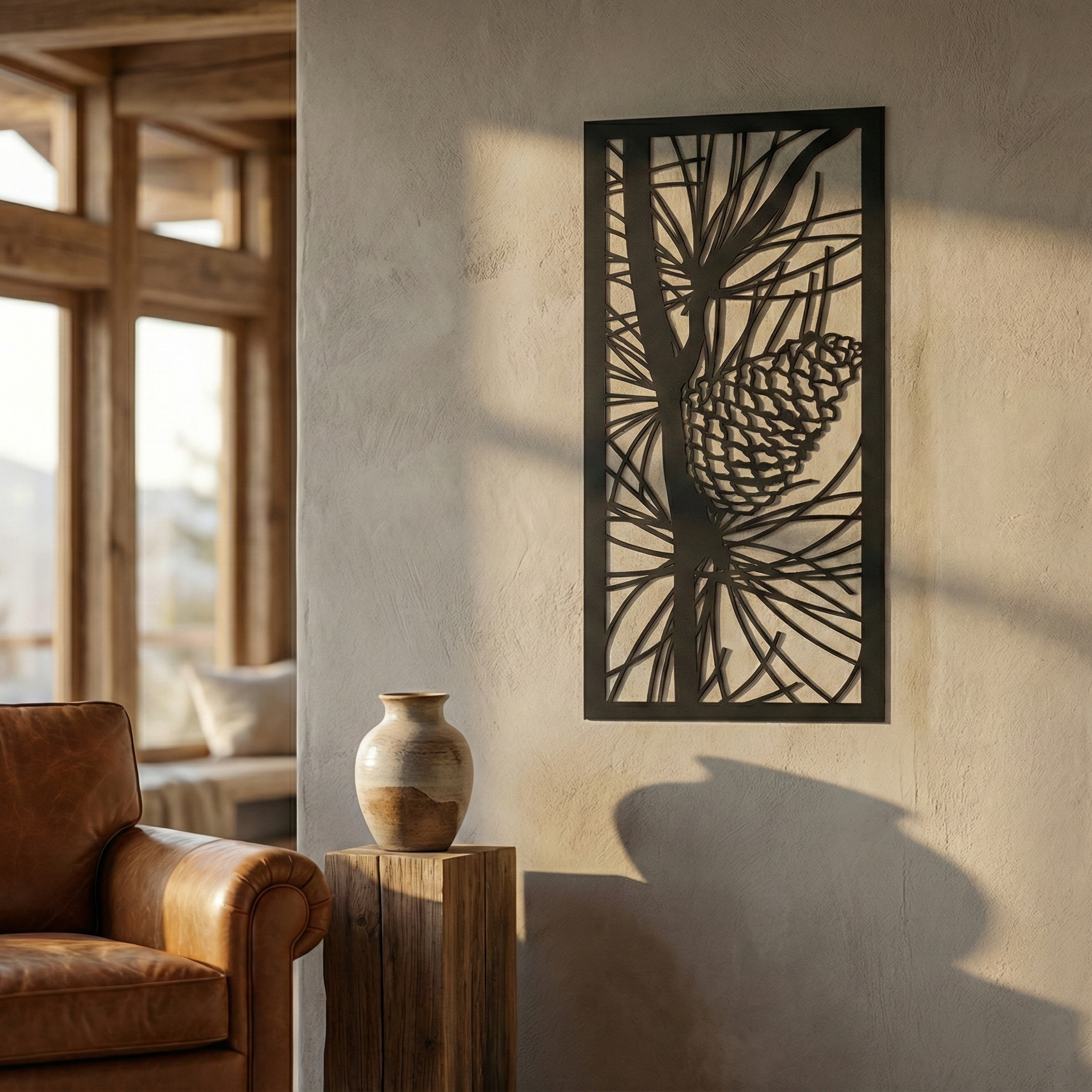 Metal Wall Art Pine Cone Home Decor