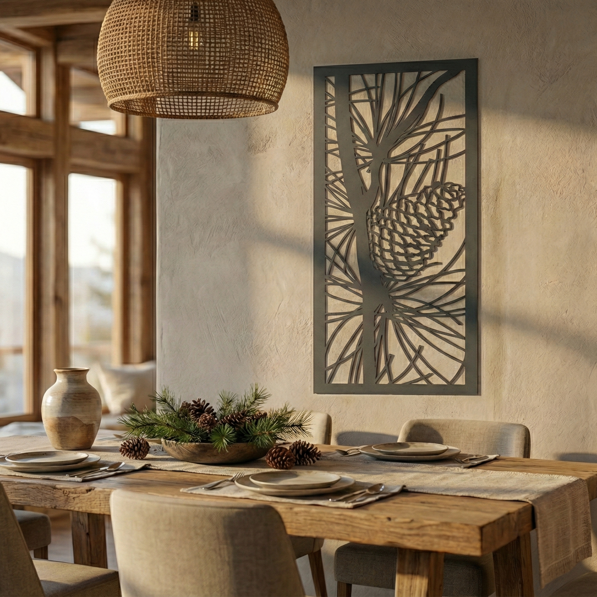 Metal Wall Art Pine Cone Home Decor
