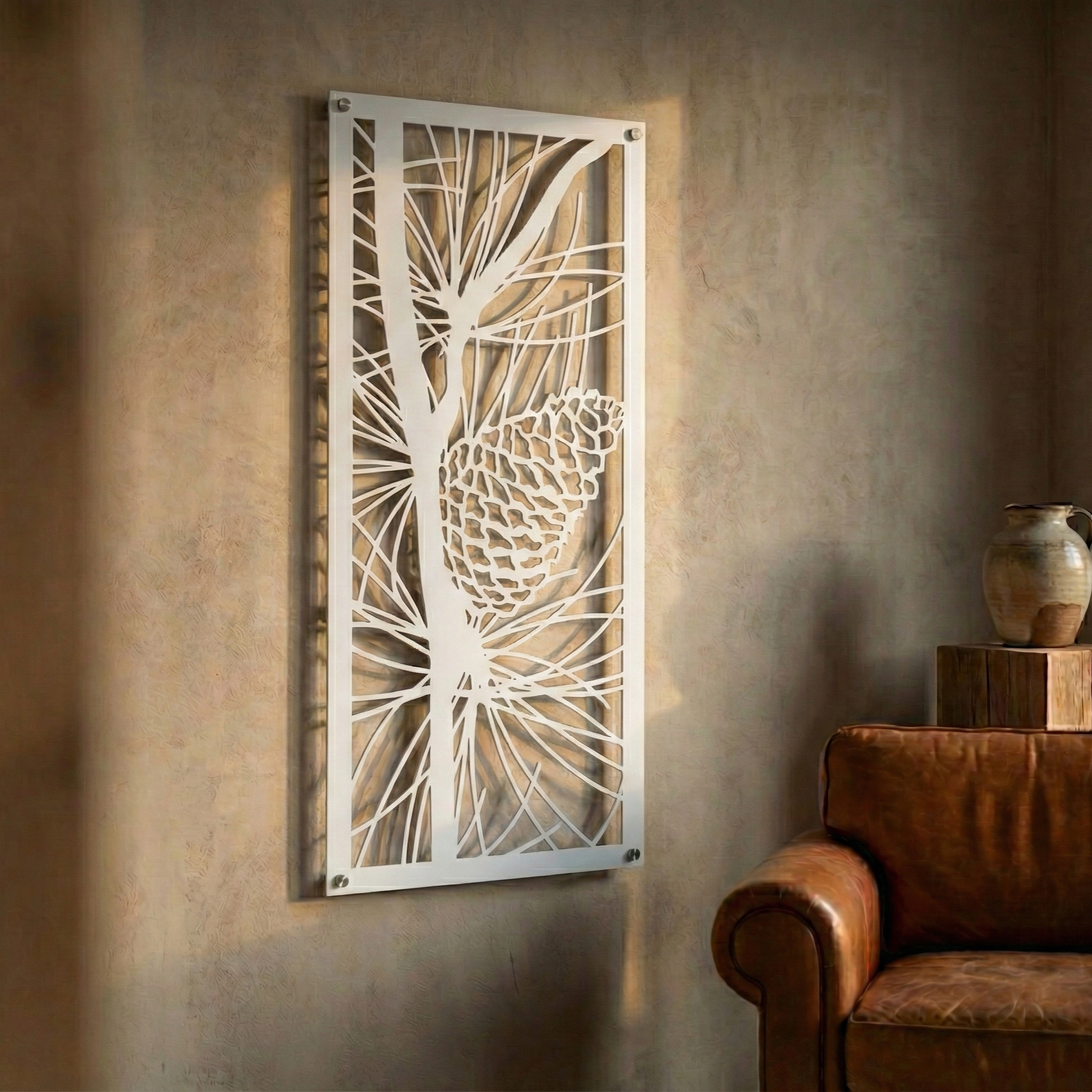 Metal Wall Art Pine Cone Home Decor