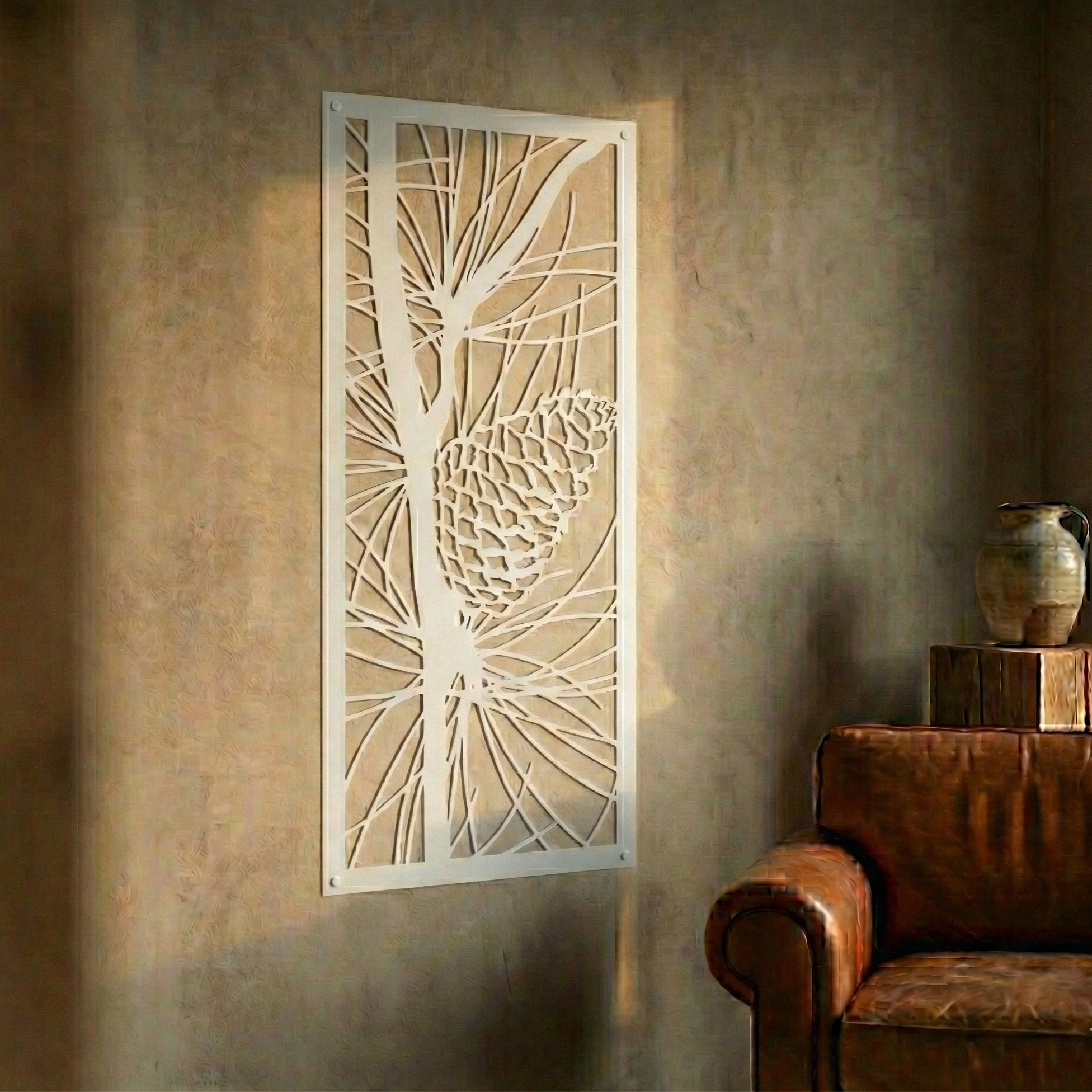 Metal Wall Art Pine Cone Home Decor