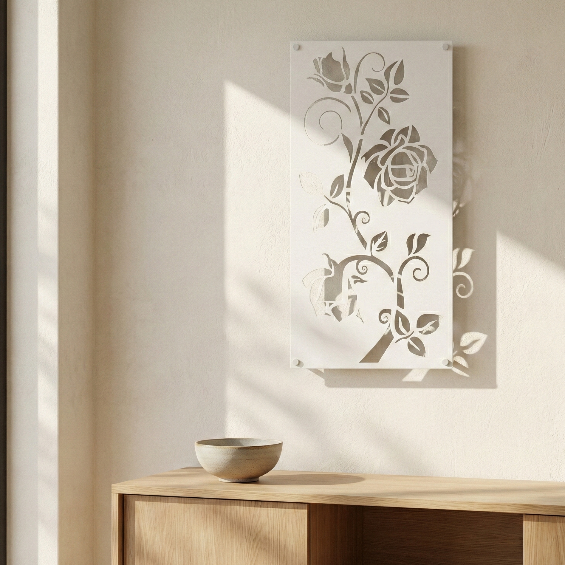 Metal Wall Art Rose Bush Home Decor