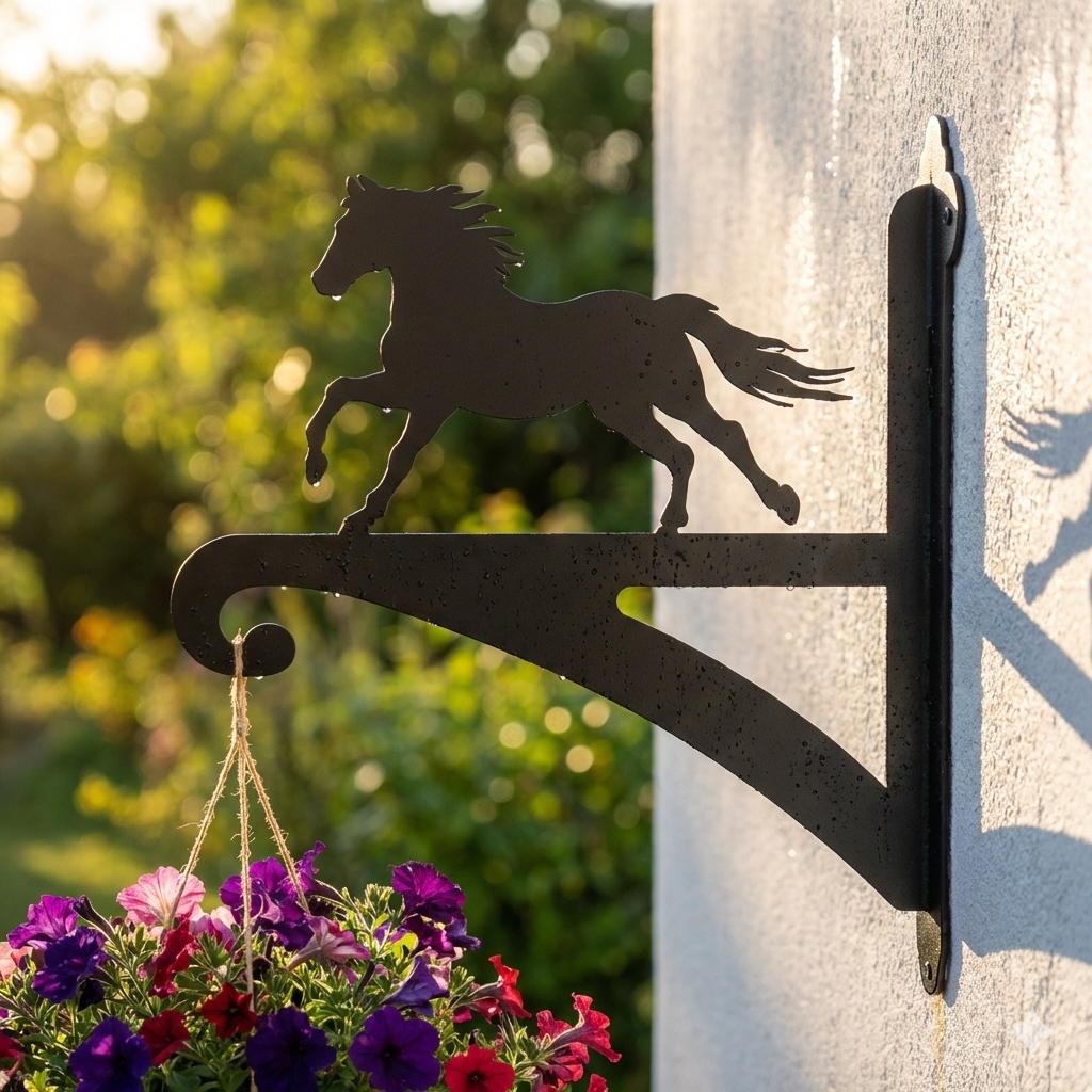 Hanging Basket Bracket Running Horse