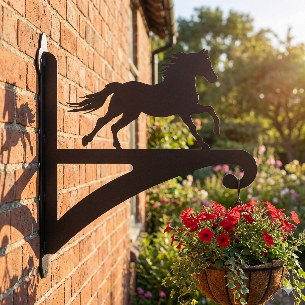Hanging Basket Bracket Running Horse