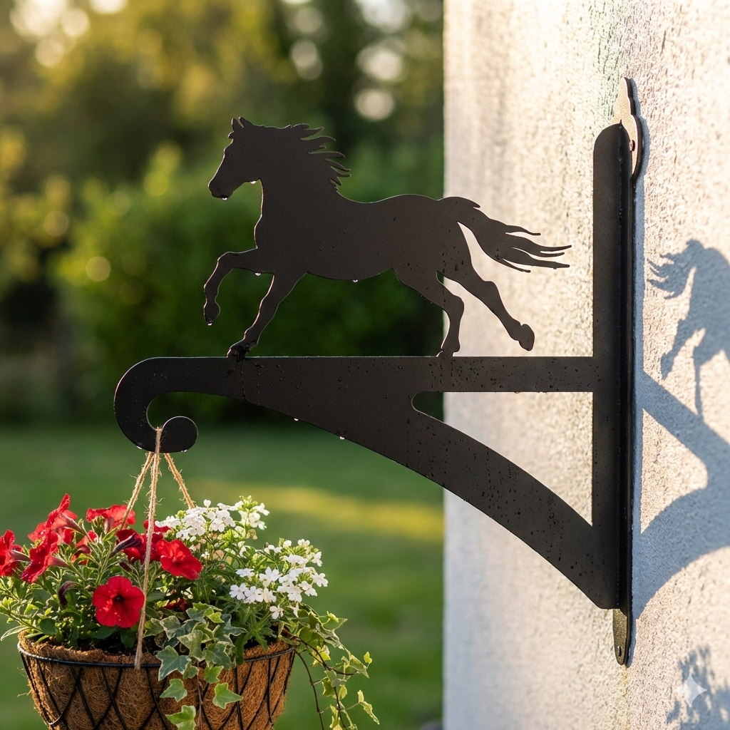 Hanging Basket Bracket Running Horse