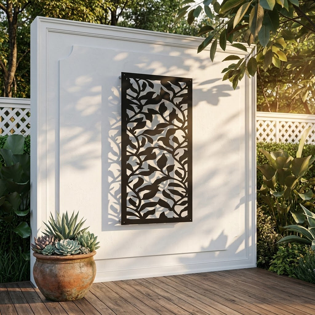 Metal Wall Art Silver Hood Screen