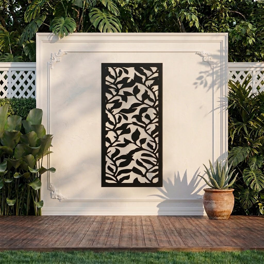 Metal Wall Art Silver Hood Screen