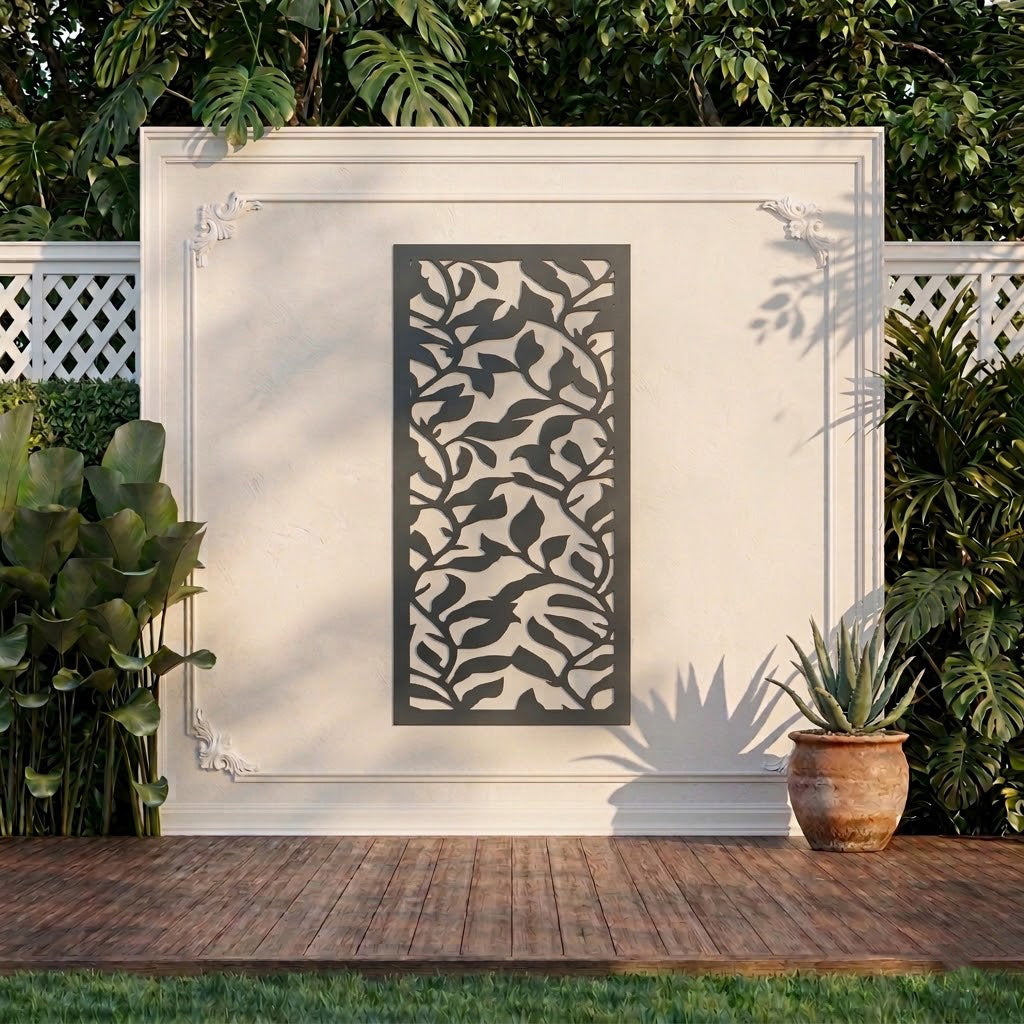 Metal Wall Art Silver Hood Screen