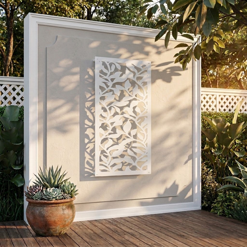 Metal Wall Art Silver Hood Screen