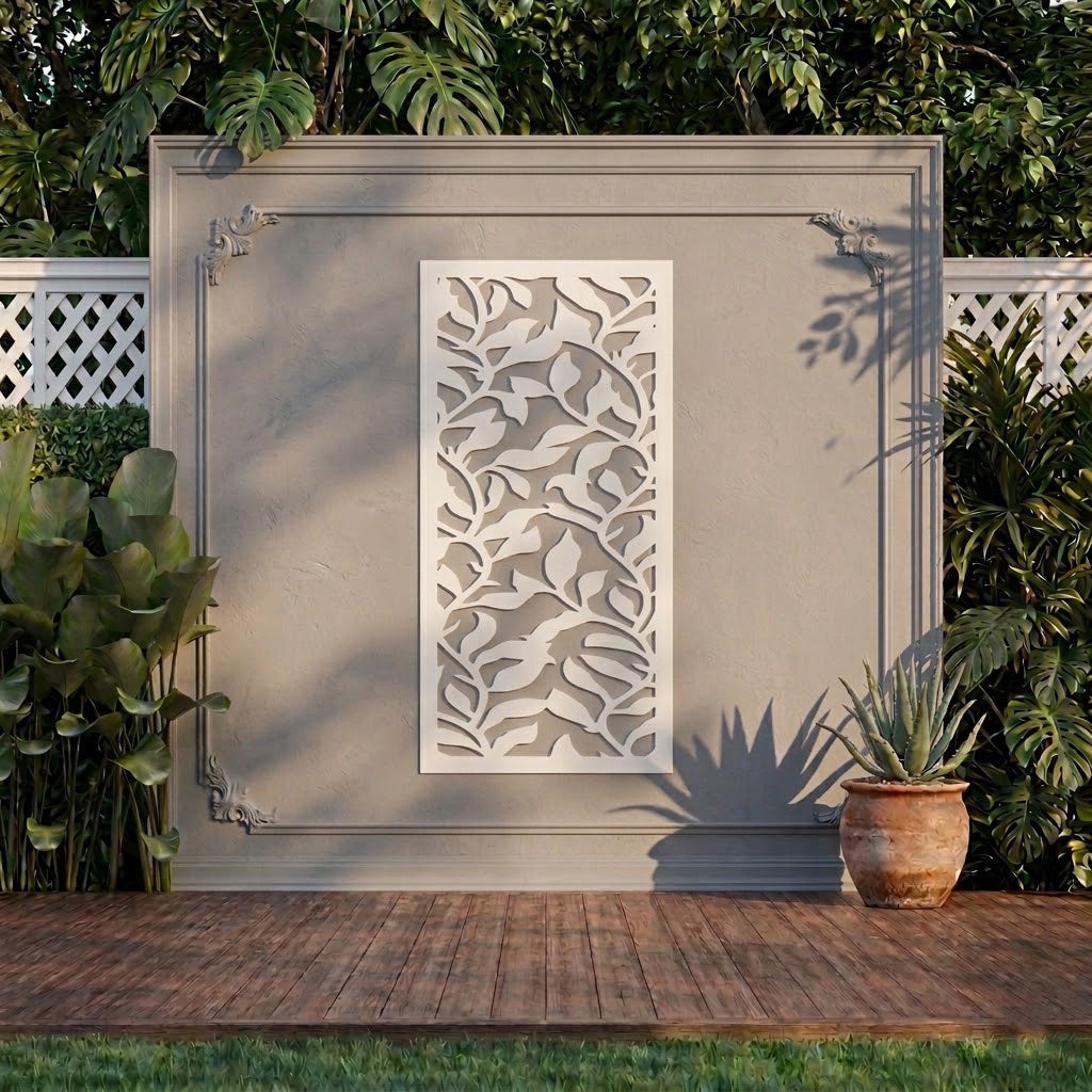 Metal Wall Art Silver Hood Screen