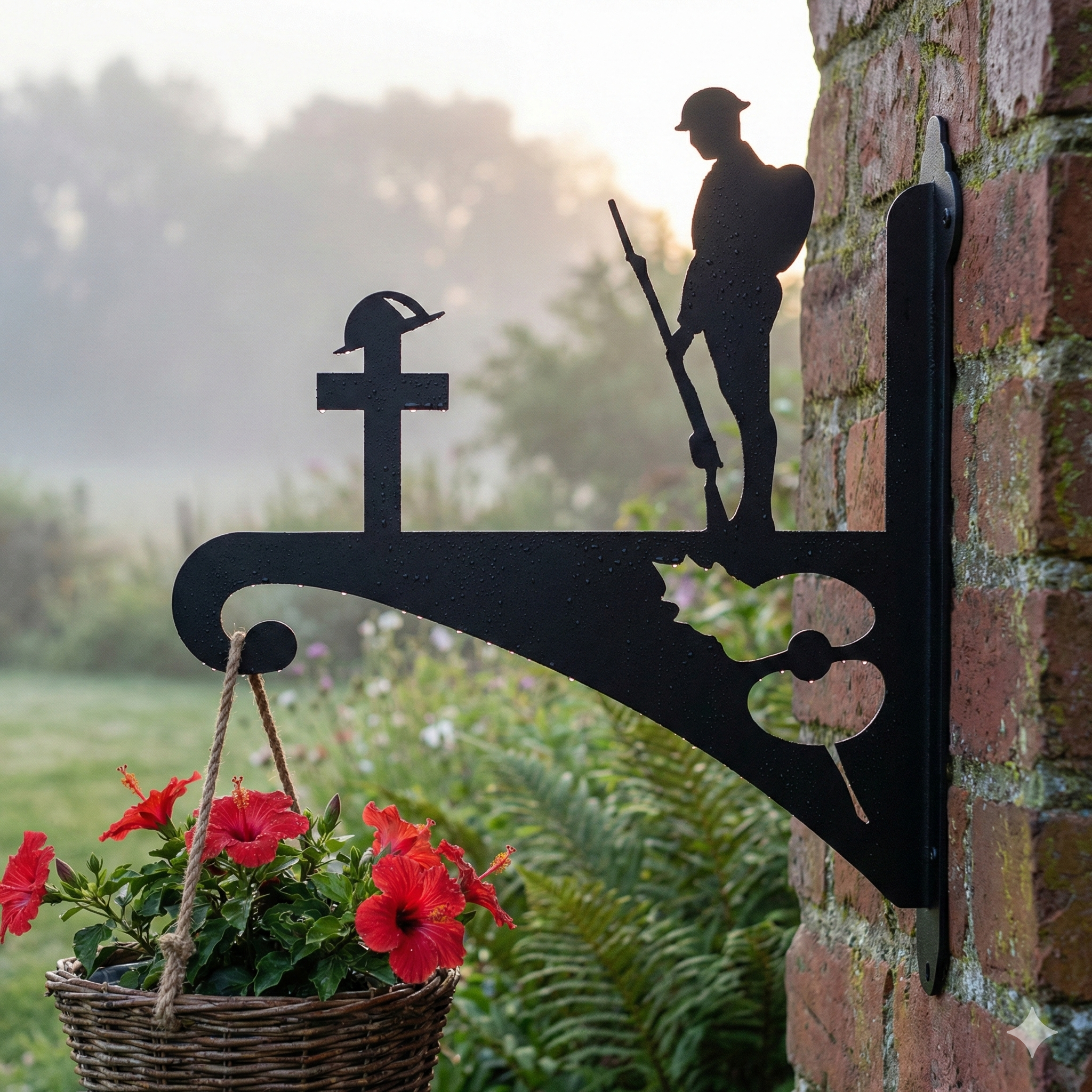 Hanging Basket Bracket Soldier Cross