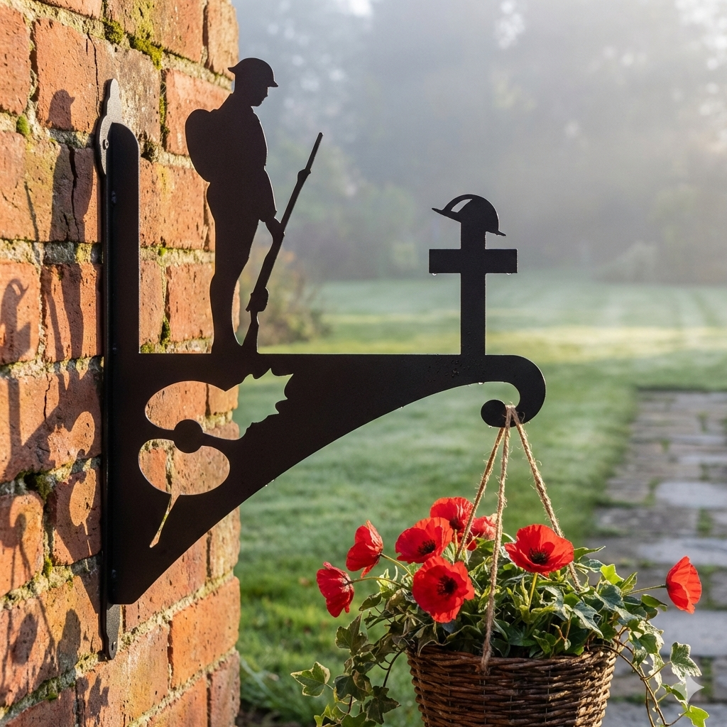 Hanging Basket Bracket Soldier Cross