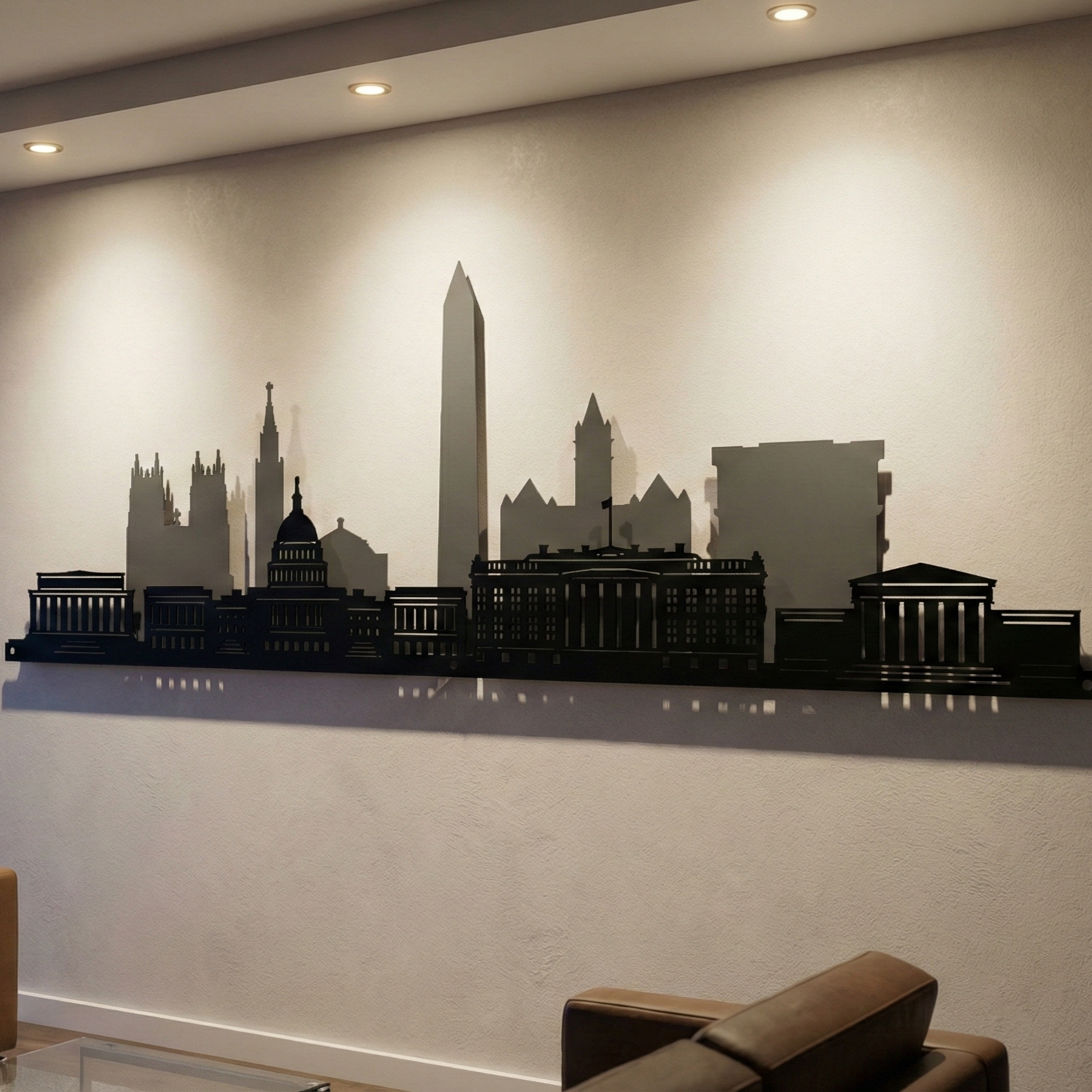 Metal Wall Art Washington City Skyline Home Decor