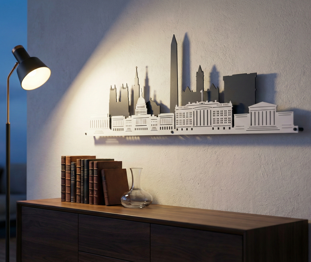Metal Wall Art Washington City Skyline Home Decor