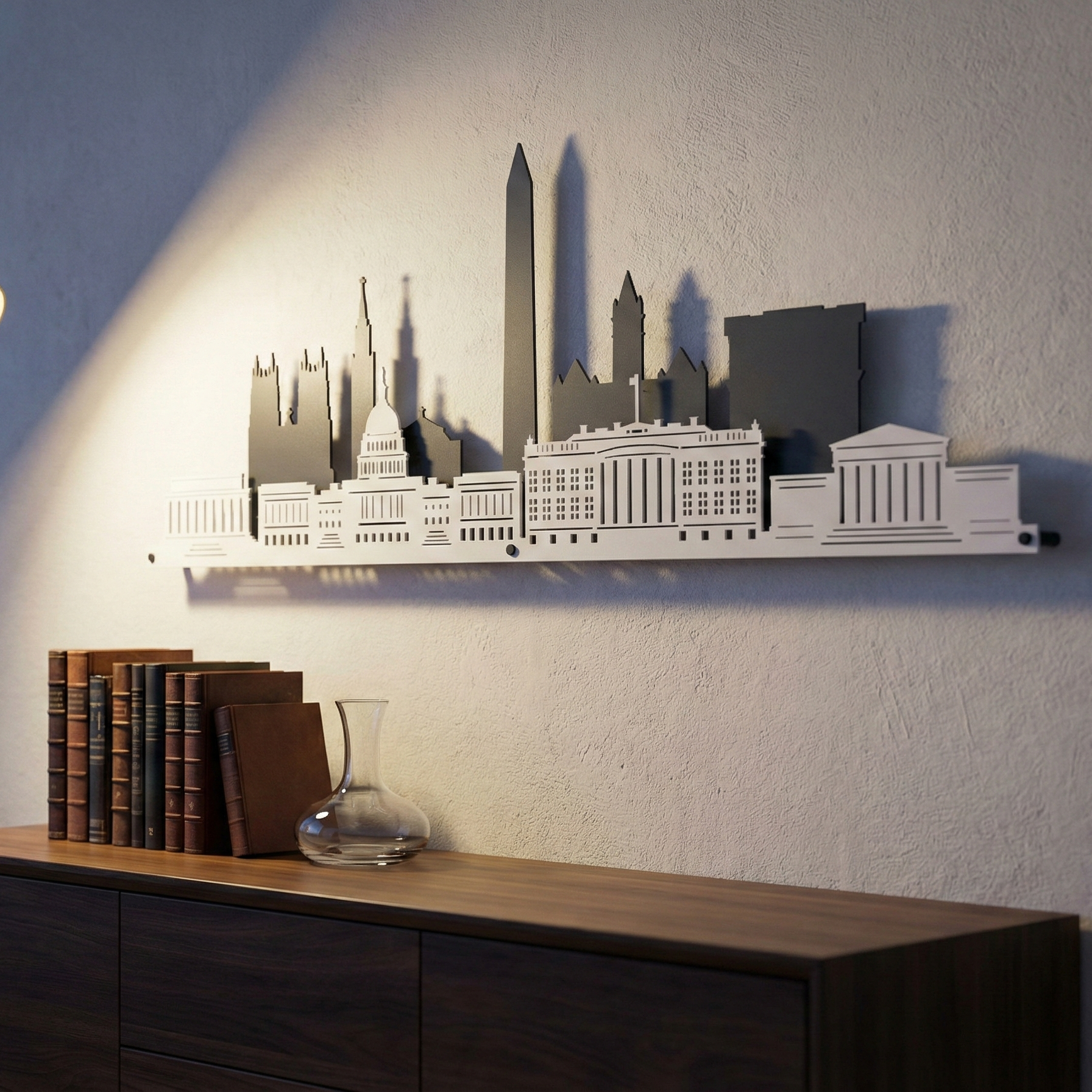 Metal Wall Art Washington City Skyline Home Decor