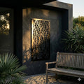 Metal Wall Art White Leaf Screen