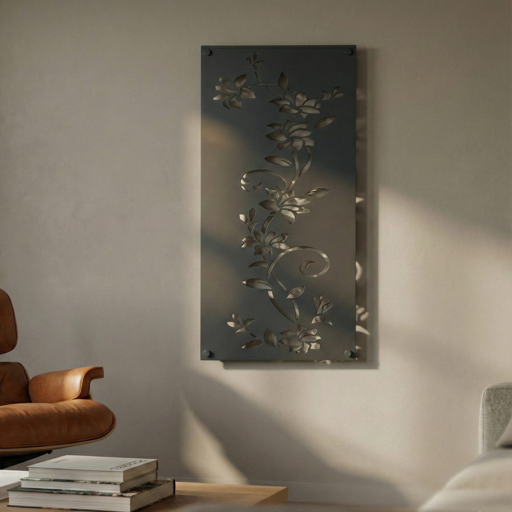 Metal Wall Art White Vines Home Decor