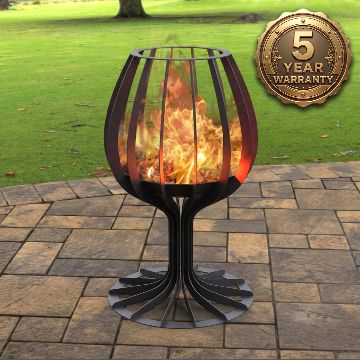 3mm Steel Wine Glass Outdoor Fire Pit