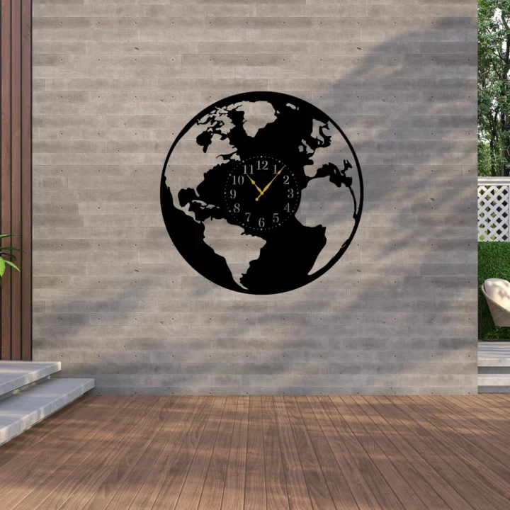 Globe Metal Wall Clock image 2