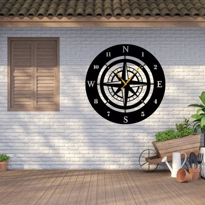 Compass Metal Wall Clock 1 image 3