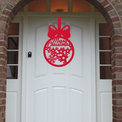 Christmas Wreath Star Front Door Hanger image 3