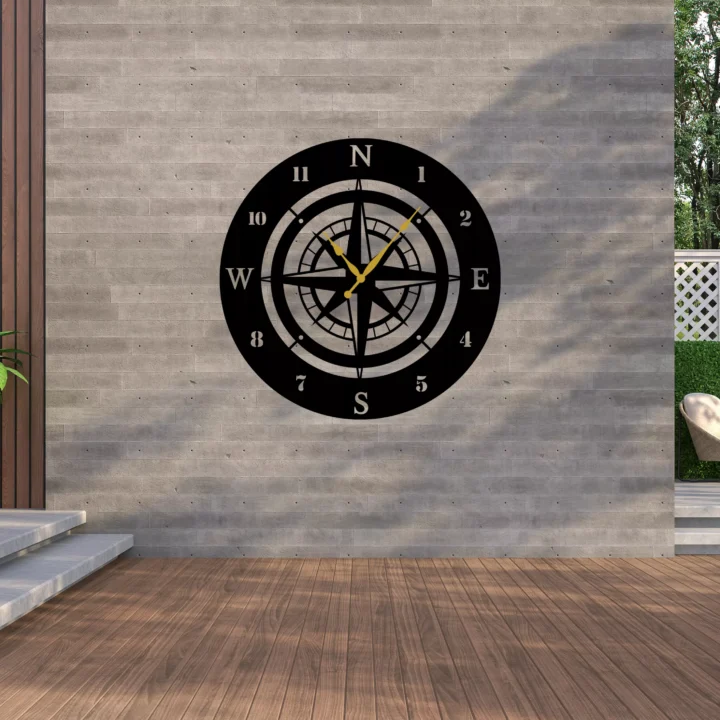 Compass Metal Wall Clock 1 image 1