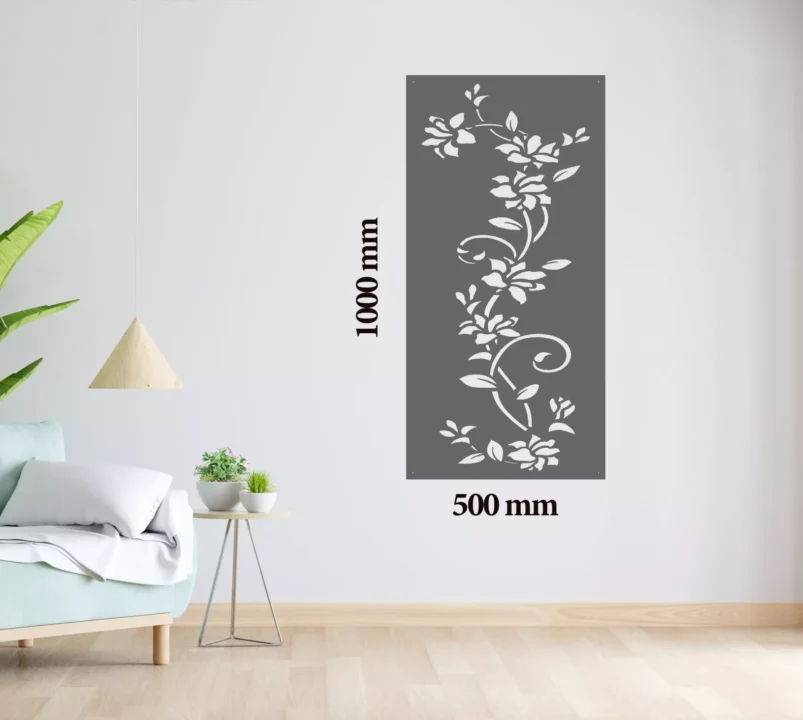 Metal Wall Art White Vines Home Decor image