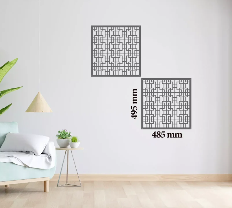 Metal Wall Art Geometric Squares Home Decor image