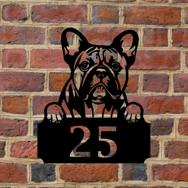 Metal House Number Peeping Dog image 12