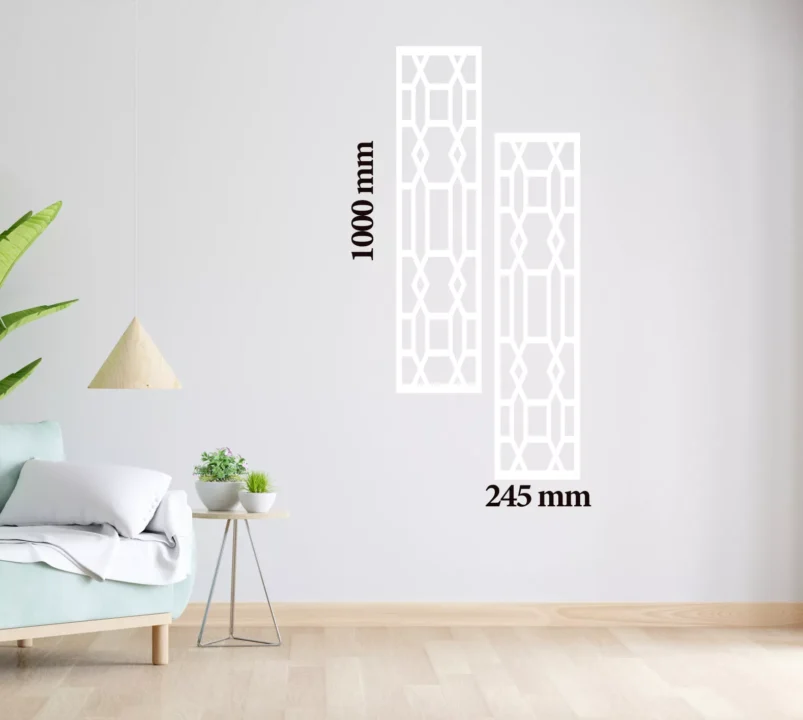 Metal Wall Art Vertical Abstract Diamond Set Home Decor image