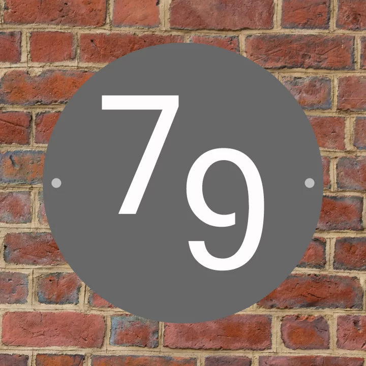 Metal Circular Offset House Number image