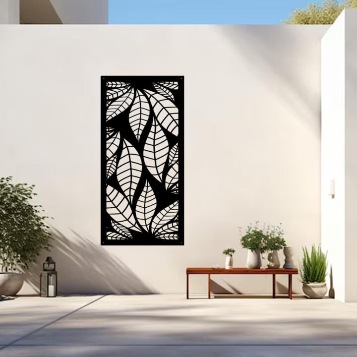Metal Wall Art Evening Leaf Screen image 3