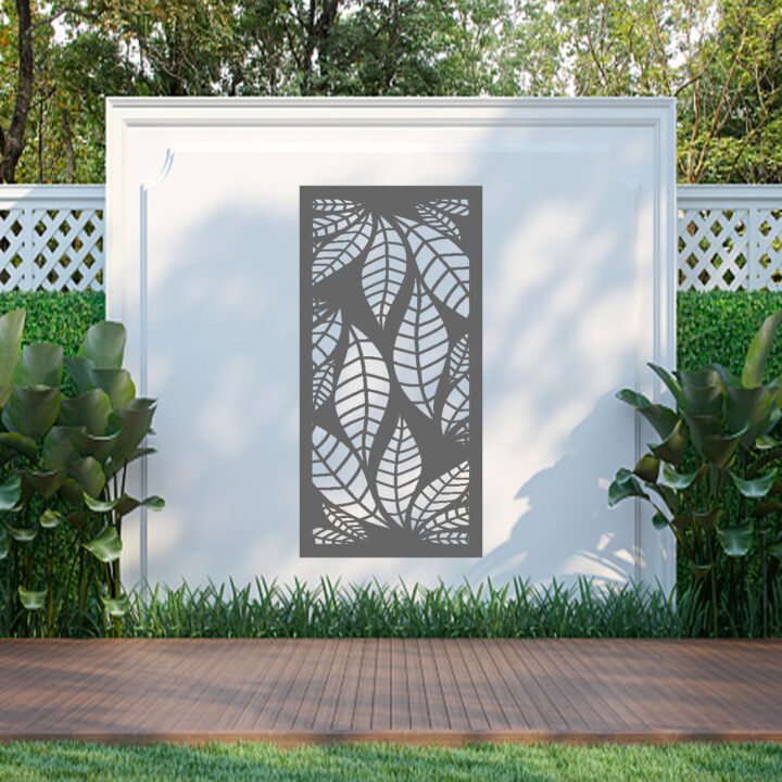 Metal Wall Art Evening Leaf Screen image 1