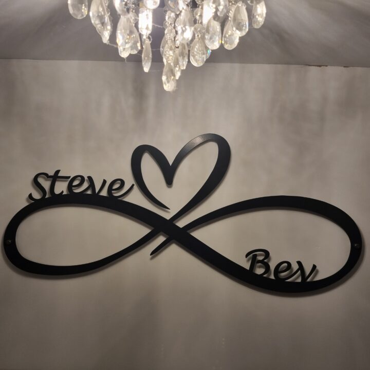 Metal Wall Art Infinity Heart Home Decor image 1