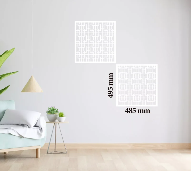 Metal Wall Art Geometric Squares Home Decor image 1