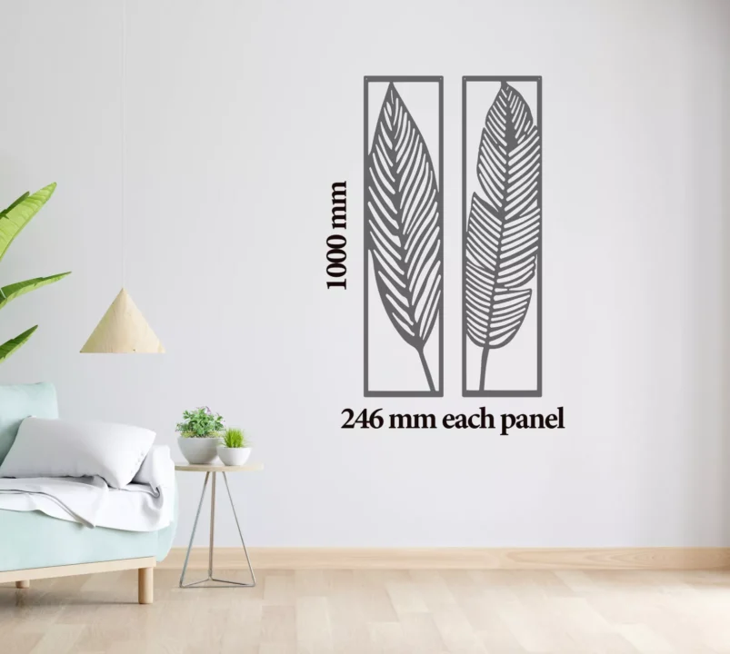 Metal Wall Art Leaf Set Home Decor image 1