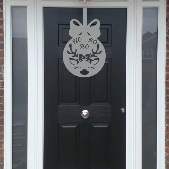 Christmas Wreath Antler Bauble Front Door Hanger image 3