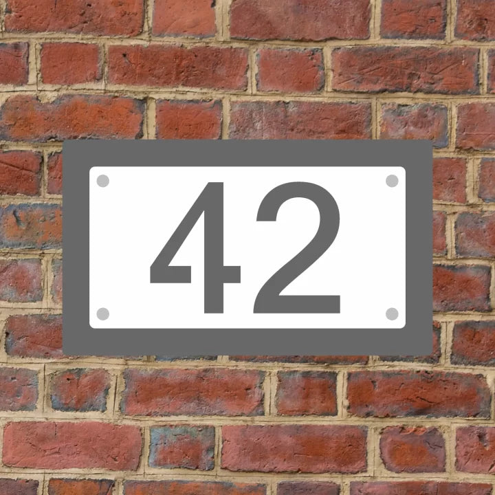 Metal offset House Number Sign image