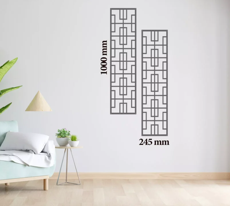 Metal Wall Art Vertical Abstract Set Home Decor image 2