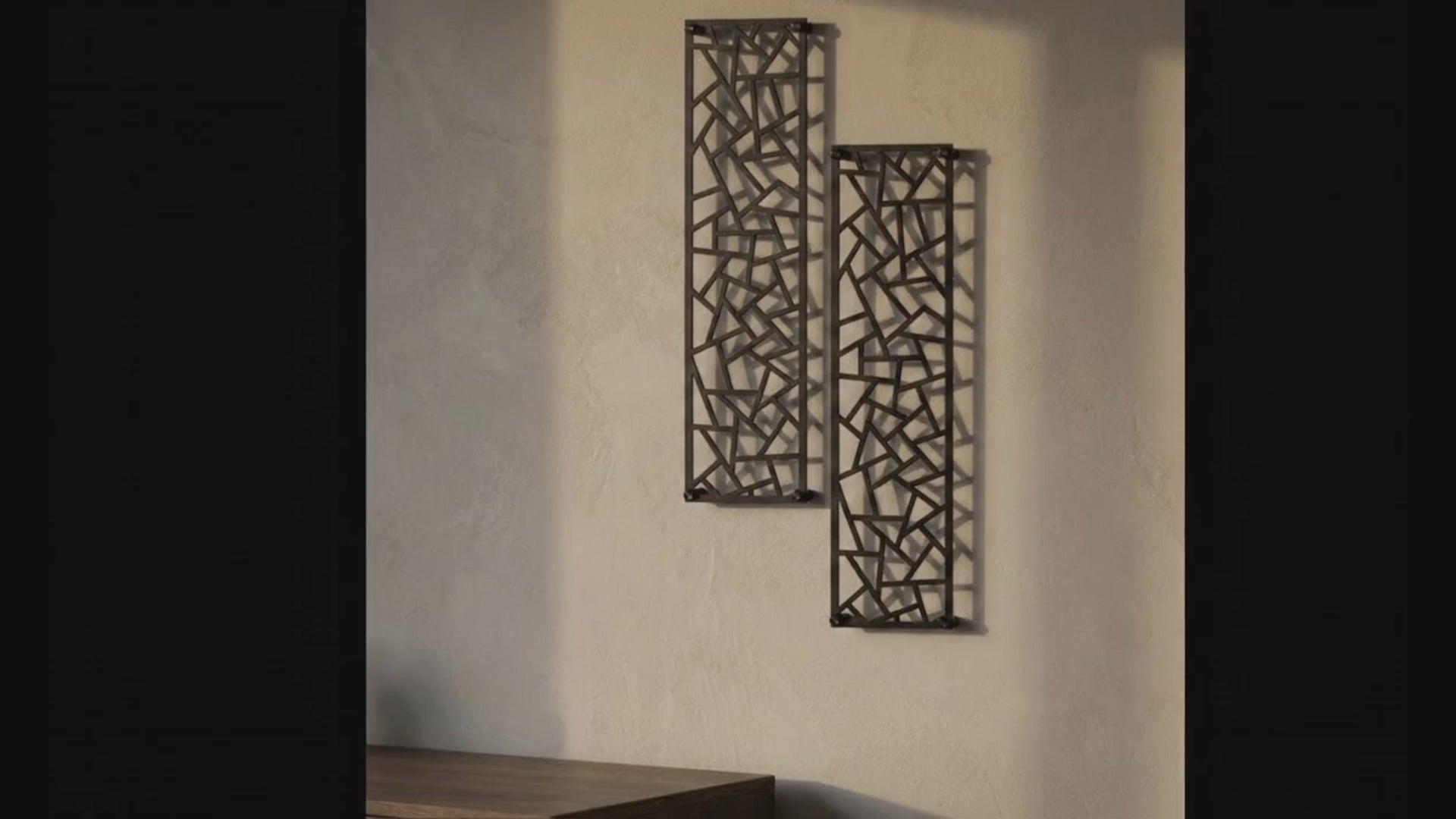 Metal Wall Art Geometric Triangle Home Decor