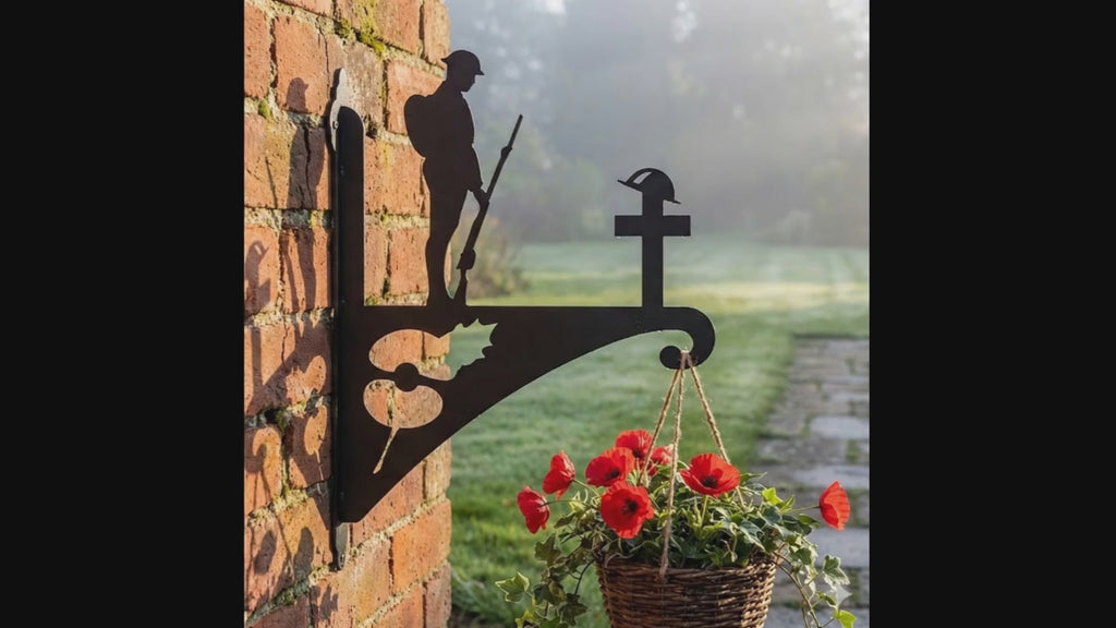 Hanging Basket Bracket Soldier Cross
