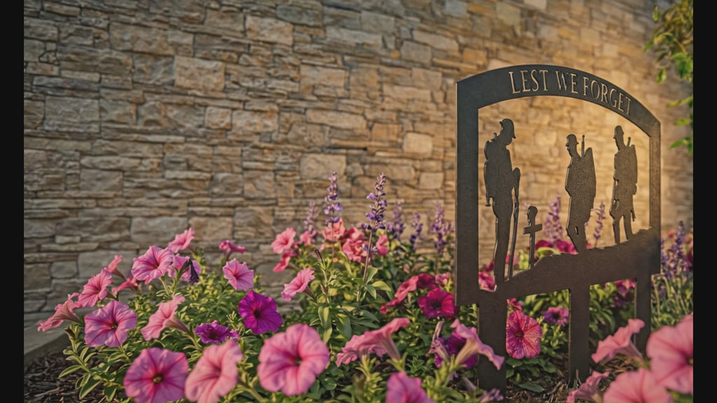 Garden Stake Lest We Forget Silhouette Garden Decor